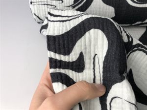 Gauze - florlet dobbelt gauze med swirl mønster